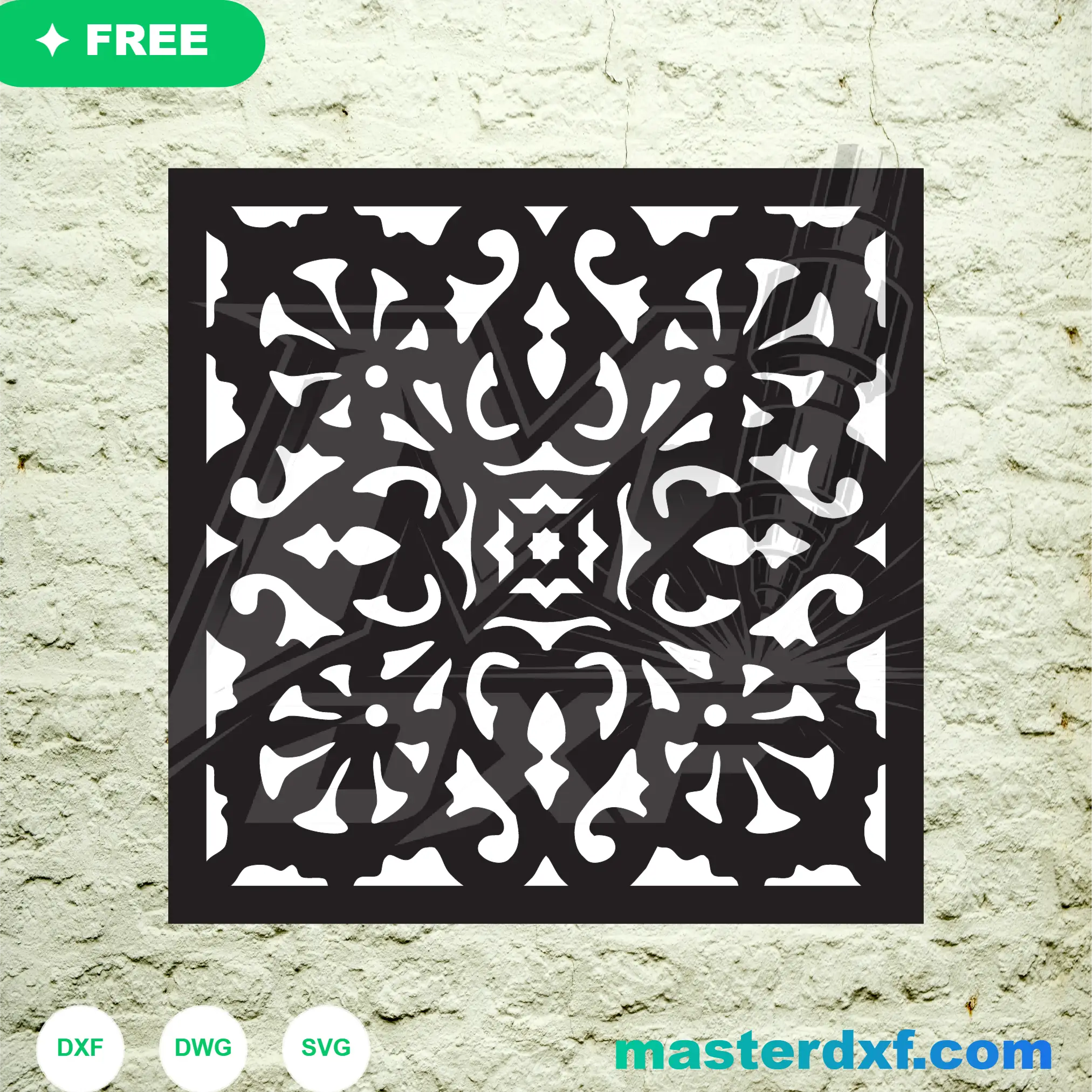 Contemporary Square Window CNC Pattern DXF File